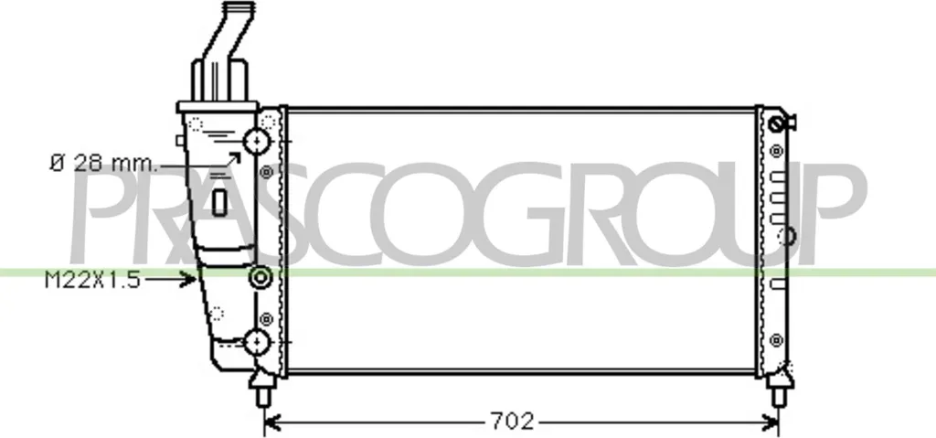 Radiateur Moteur PRASCO FT132R012 pour Punto - Remplacement OE 46527489