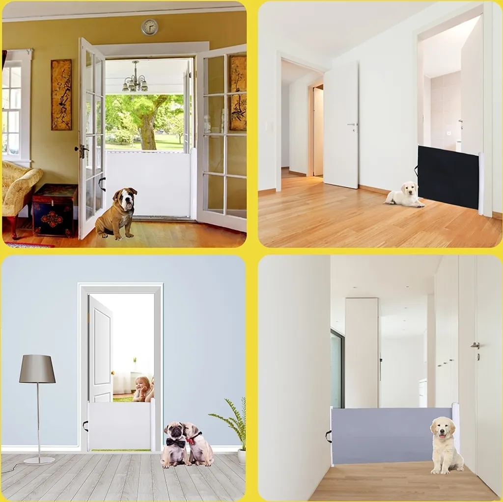 Barrière de sécurité bébé et animaux blanche extensible sans perçage