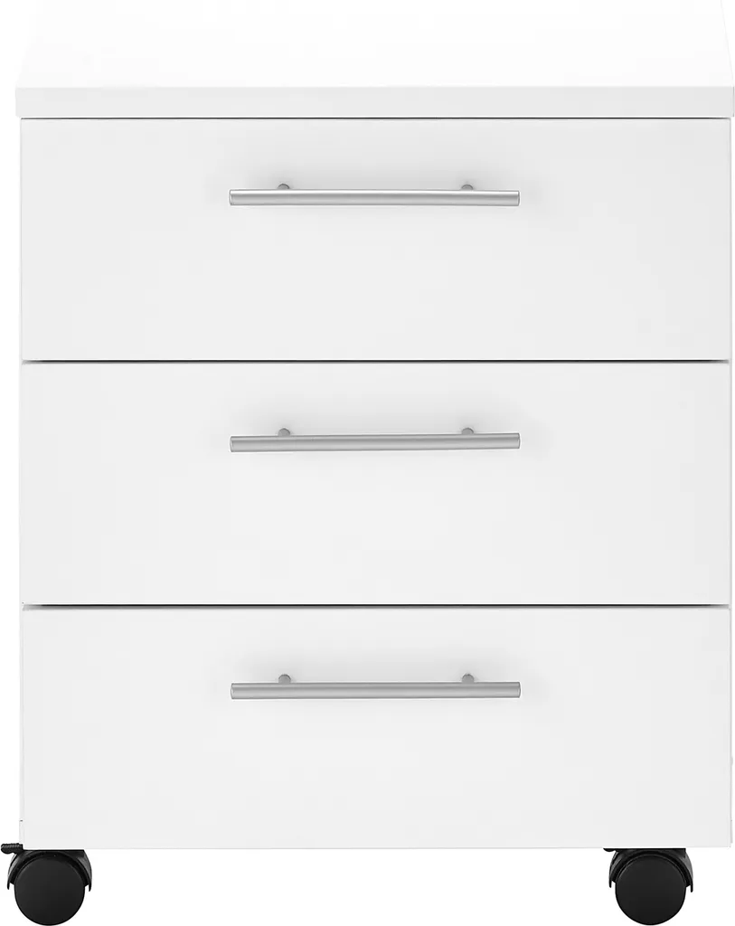 Caisson Ben blanc 3 tiroirs sur roulettes, design compact 40x56 cm - 4