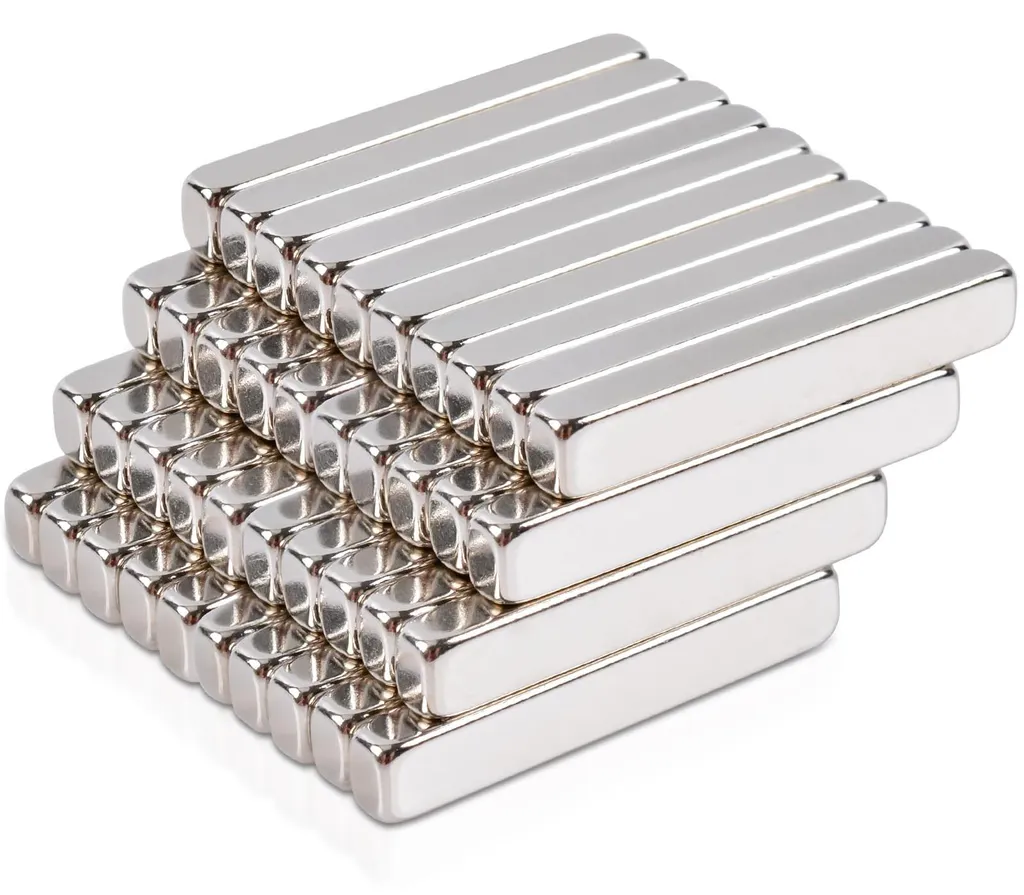 40 Aimants Néodyme Anti-Glisse pour Tableaux Magnétiques 25x4x3 mm