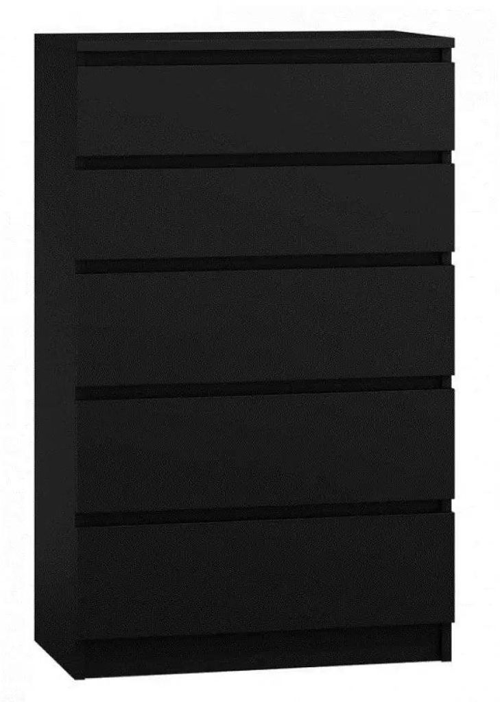 Topeshop M5 CZERŃ, Schwarz, 5 Schublade(n), Partikelbord, Produktbild 