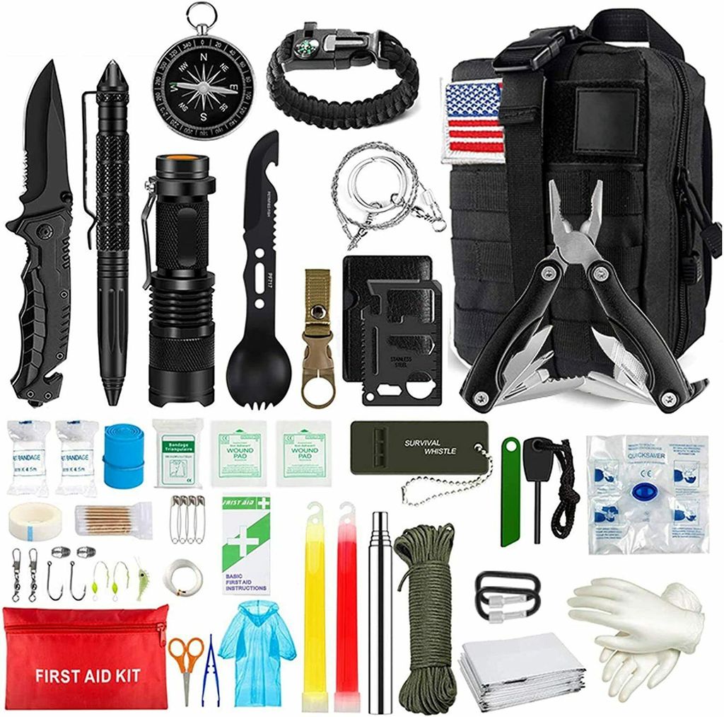Schwarz)Außen Notfall Survival Gear Kit Set