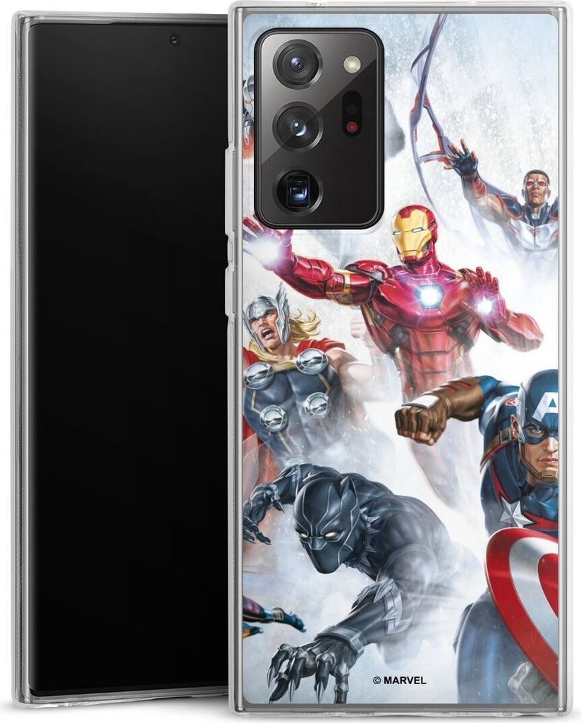 DeinDesign Handyhülle für Samsung Galaxy Note 20 Ultra Silikon Hülle Case Smartphone Schutzhülle Offizielles Lizenzprodukt Marvel The Avengers