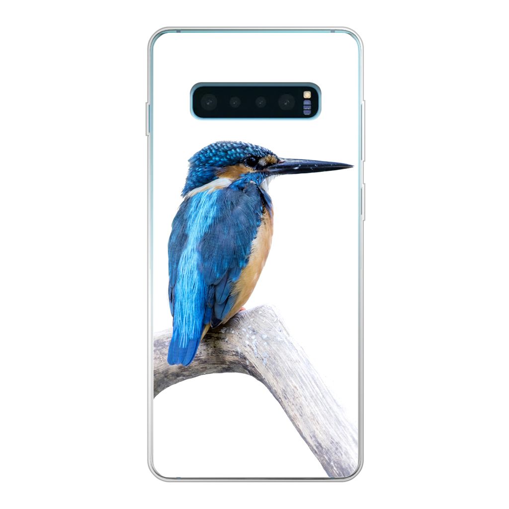 MuchoWow Handyhülle Schutzhülle Hülle für Samsung Galaxy S10 Lite Eisvogel - Zweig - Schnabel Silikon Softcase Handy Hülle - Schutz