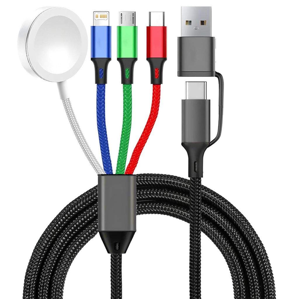 4 in 2 240 W Multi-USB-C-Ladekabel für Apple iWatch iPhone17/16/15/14/13 Pro mit Typ-C-Lightning-Schnellladekabel