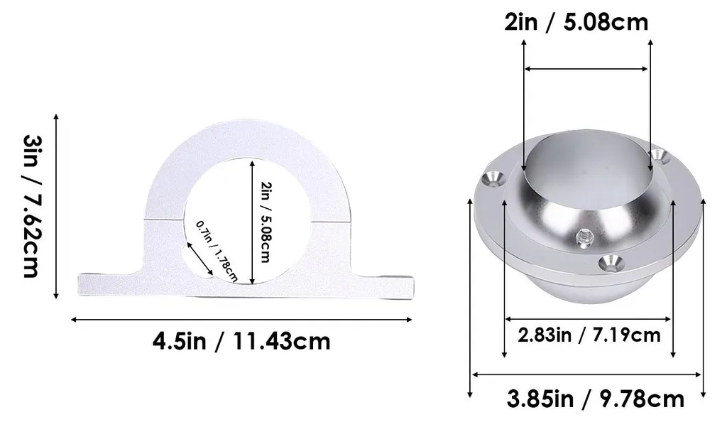Support Fixation de Colonne de Direction Pivotant 2 Pouces Type Billet - 18