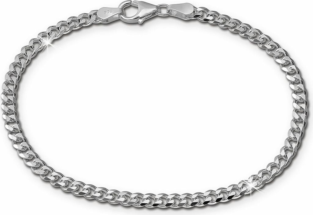 SilberDream Bracelet homme femme à facettes 925 argent poli Image du produit 