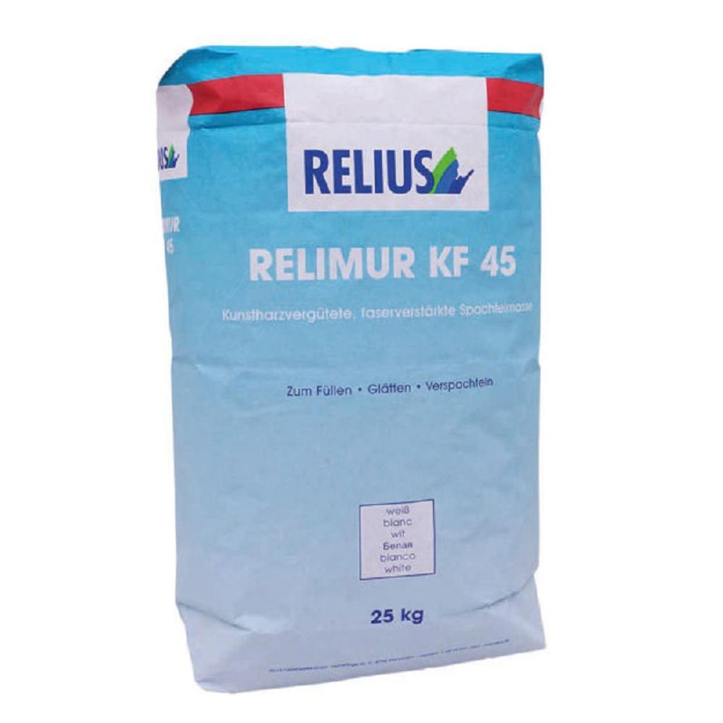 Relius Relimur Spachtelmasse KF 45 5 kg - Kunstharzvergütete, faserverstärkte Gipsspachtelmasse für den Innenausbau