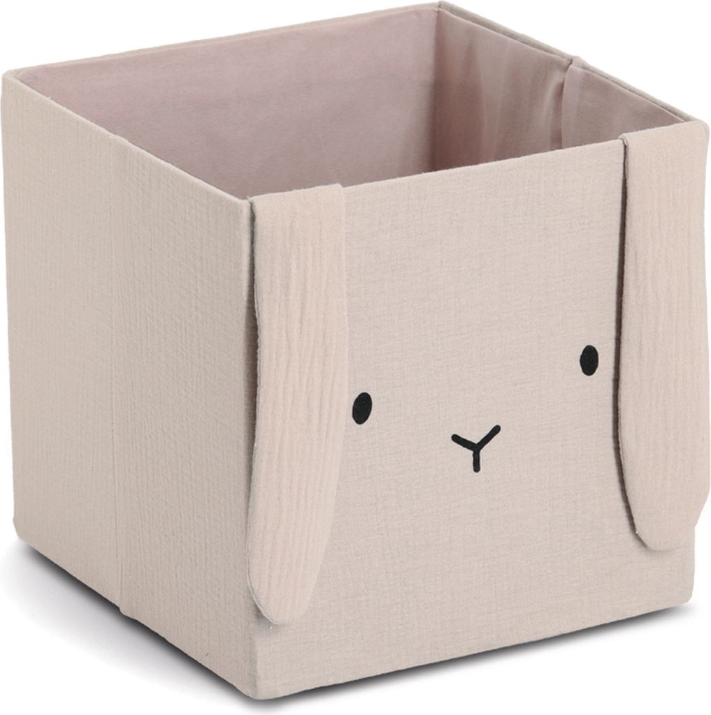ZELLER Kinder Aufbewahrungsbox Textil Motiv Hase beige 28x28x28cm