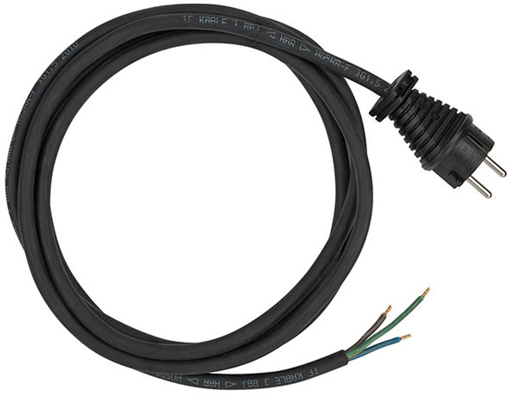 Brennenstuhl Anschlusskabel 3-polig 3m schwarz H05RR-F 3G1,5, 1160330