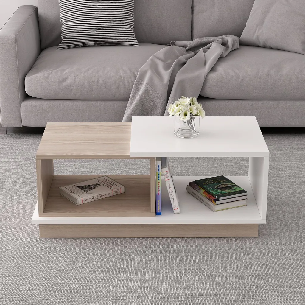 Table Basse Viyana Blanche 90x36x45 cm Robuste et Design Minimaliste - 2