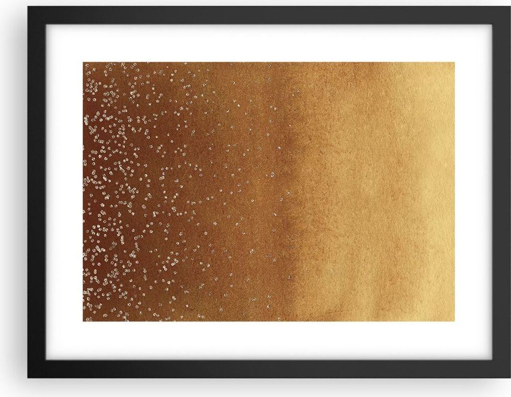 Gerahmtes Poster - Schwarzer Rahmen - Abstraktion Bier Gelb - 40x30 cm - Wand Bild - Wanddeko - Wandbilder - Kunstposter - Wandposter - Bilderrahme...