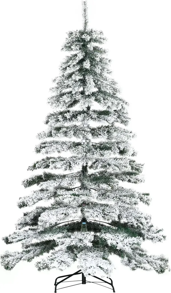 Arbre de Noël artificiel 225 cm vert en plastique et métal haute qualité