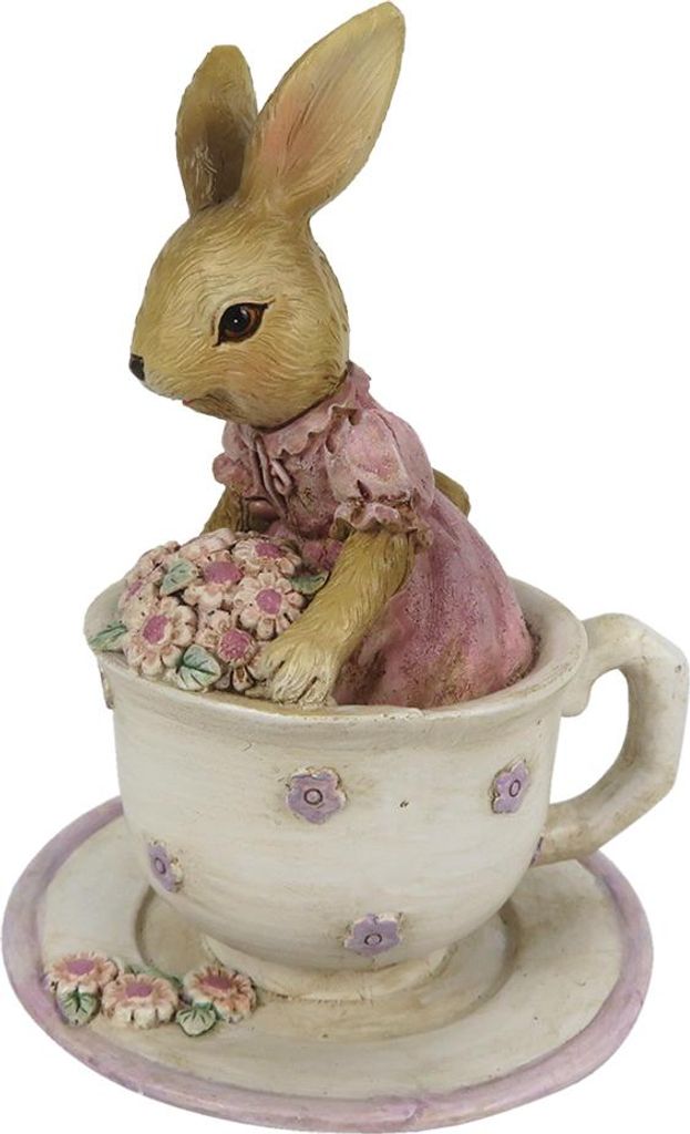 Clayre & Eef Figur Kaninchen 8x8x11 cm Braun Beige Produktbild 
