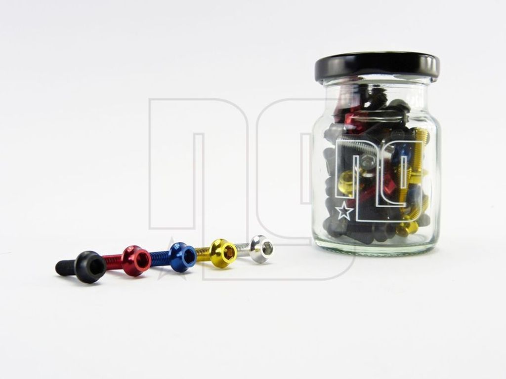 NG Sports Flaschenhalter Schrauben, VE/50, Werkstattverpackung, black matte, silver, red,