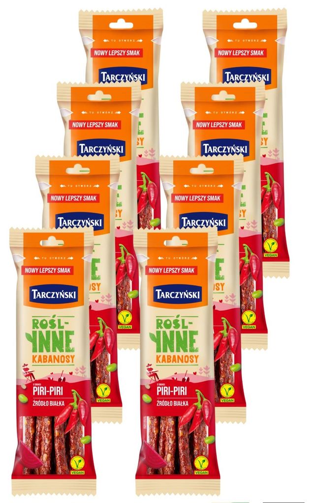 Tarczynski Vegane Kabanossi Piri-Piri 8x 90g - pflanzliche Produktbild 