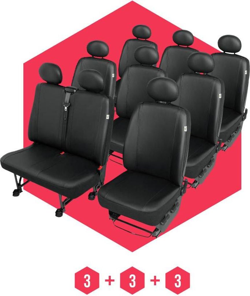 Sitzbezüge für VW T6 (15-) 9 Sitze SET Autositzbezüge Schonbezüge