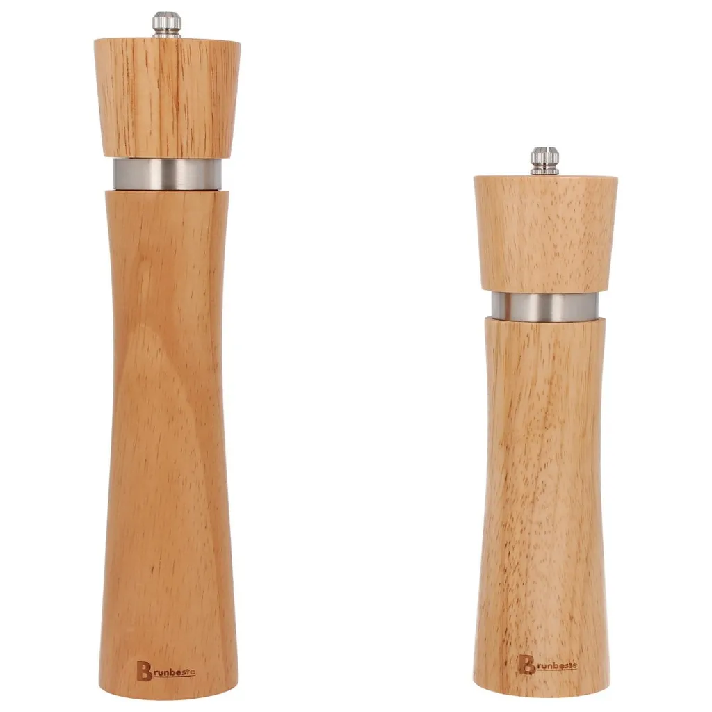 Set Macinapepe Brunbeste E32044 in Legno - Kit 2 Pezzi Sale e Pepe