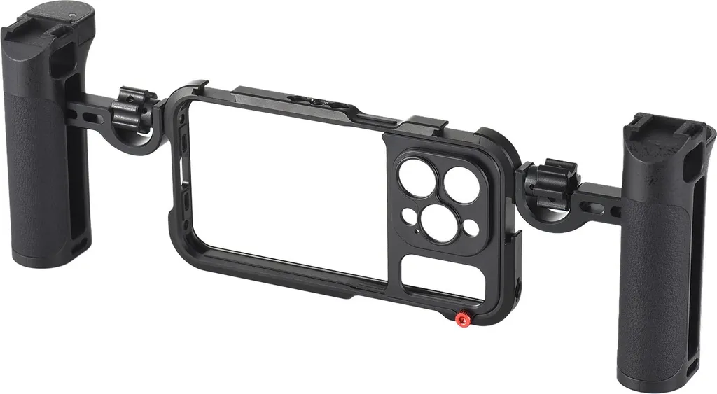 Cage vidéo iPhone 15 Pro avec double poignée et supports sabot froid
