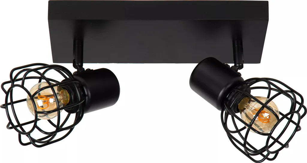 Plafonnier noir FILOX Lucide 2xE27 pour éclairer les zones d'ombre de la pièce