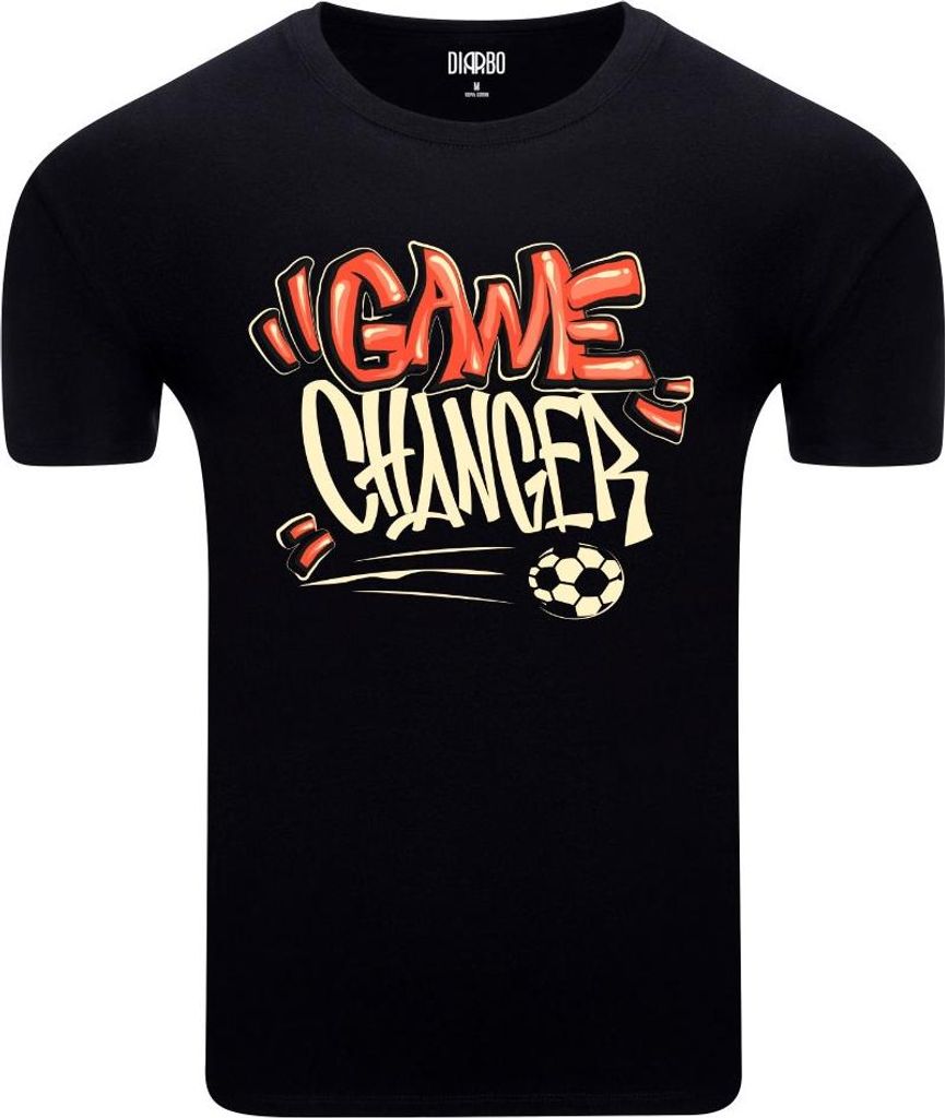 Diarbo Herren T-Shirt mit Sport Druck Bahnbrechend Schwarz Gr.L