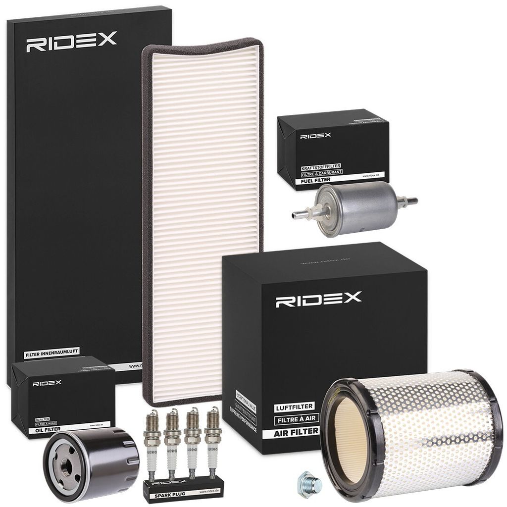 RIDEX Inspektionspaket Filterset passend für PEUGEOT 306 Schrägheck (7A, 7C, N3, N5) 306 Cabriolet (7D, N3, N5) 306 (7B, N3, N5)