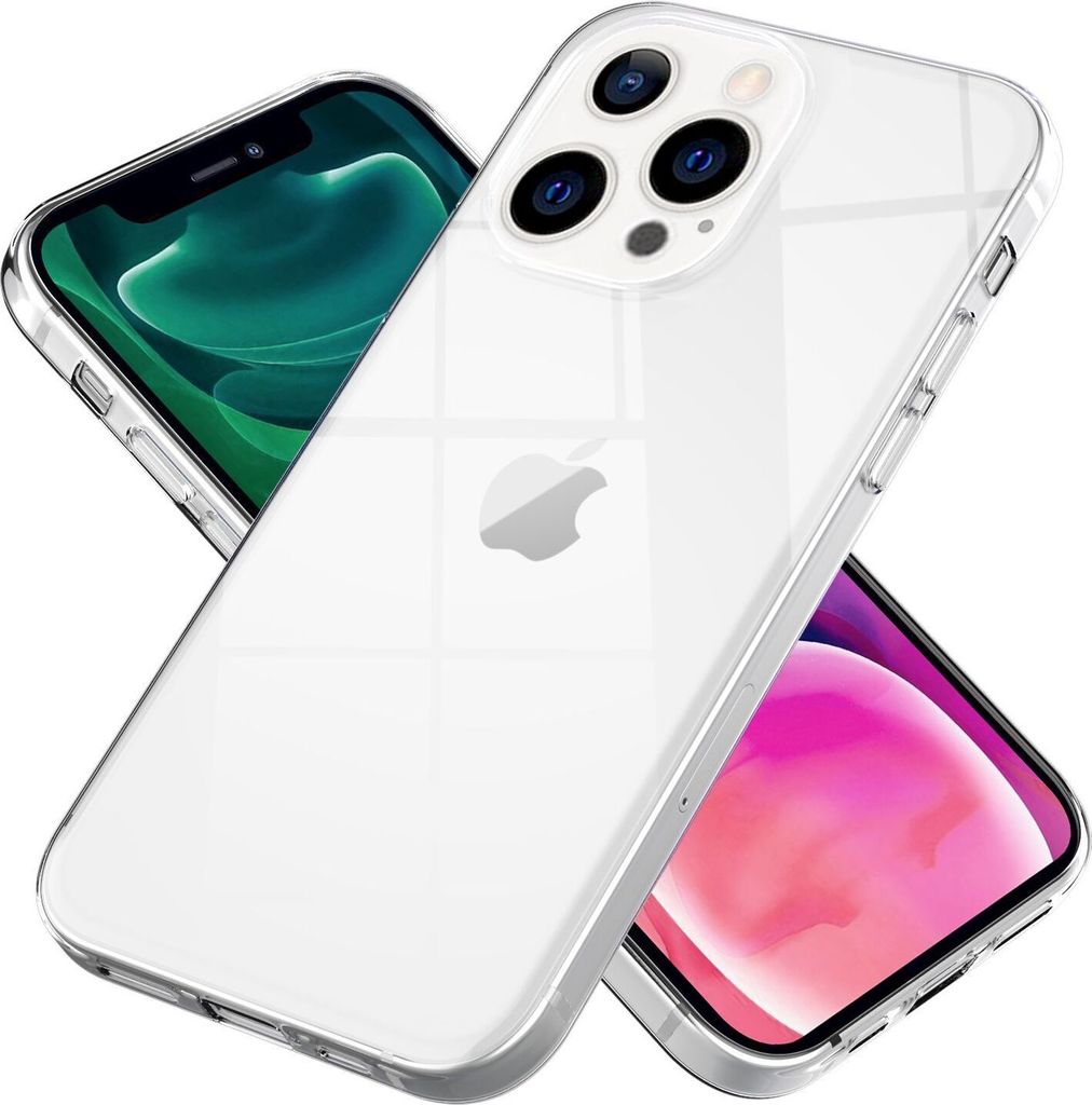 NALIA Hülle "GLAZE" für Apple iPhone 13 Pro - Klare TPU Schutzhülle, Anti-Gelb, Schlank & Leicht - Transparente Handyhülle