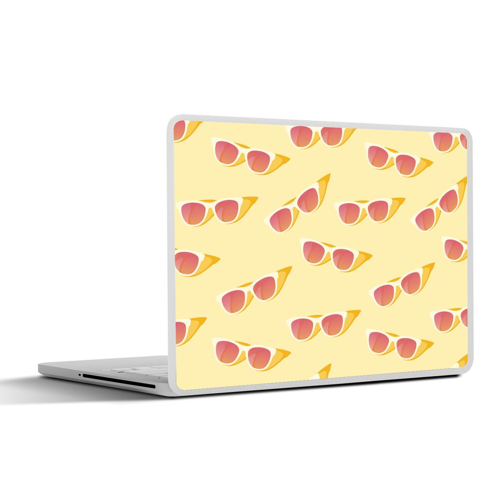 MuchoWow Laptop Aufkleber Sticker Cover Sonnenbrille - Sommer - Pastell 25x18 cm - Laptop-Deko
