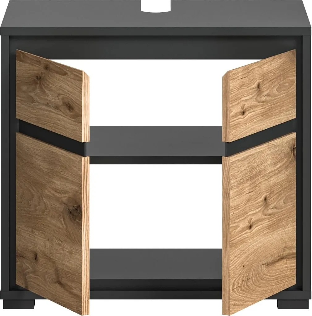 Meuble Sous-Vasque Salle de Bains 60cm - Rangement Bois Chêne Nox Rootz