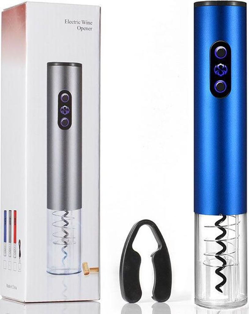 Elektrischer Korkenzieher mit Trockenbatterie, Licht, automatischem Korkenzieher und Folienschneider