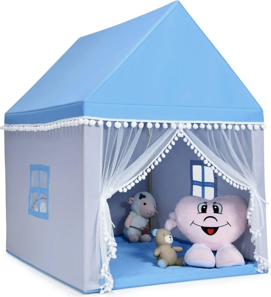 Cabane enfant Tente de jeu Princesse bleue pour chambre et extérieur