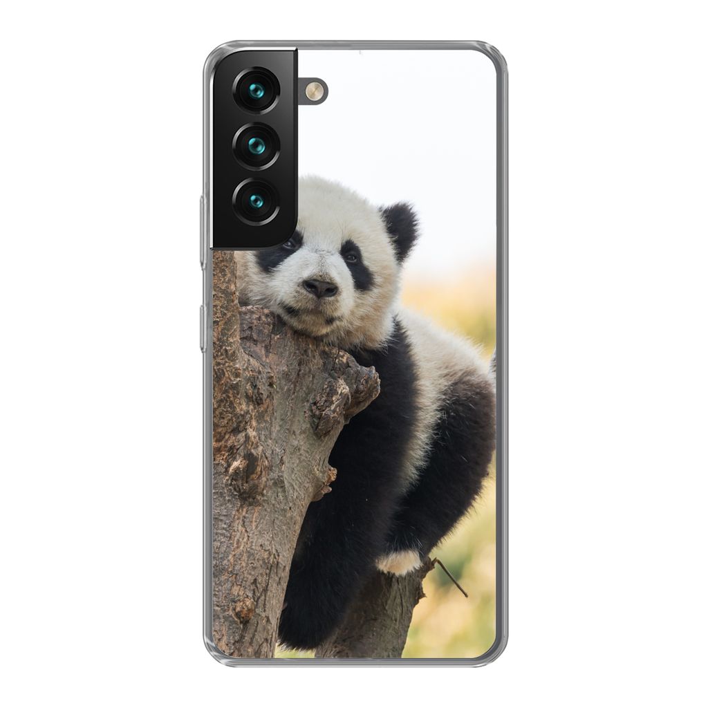 MuchoWow Handyhülle Schutzhülle Hülle für Samsung Galaxy S22 Plus Panda - Baum - Licht Silikon Softcase Handy Hülle - Schutzabdeckung