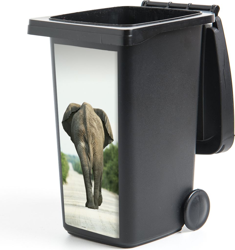 MuchoWow Mülltonnenaufkleber Rücken eines Elefanten 38x80 cm - Behälteraufkleber - Mülleimer-Aufkleber - Container-Aufkleber