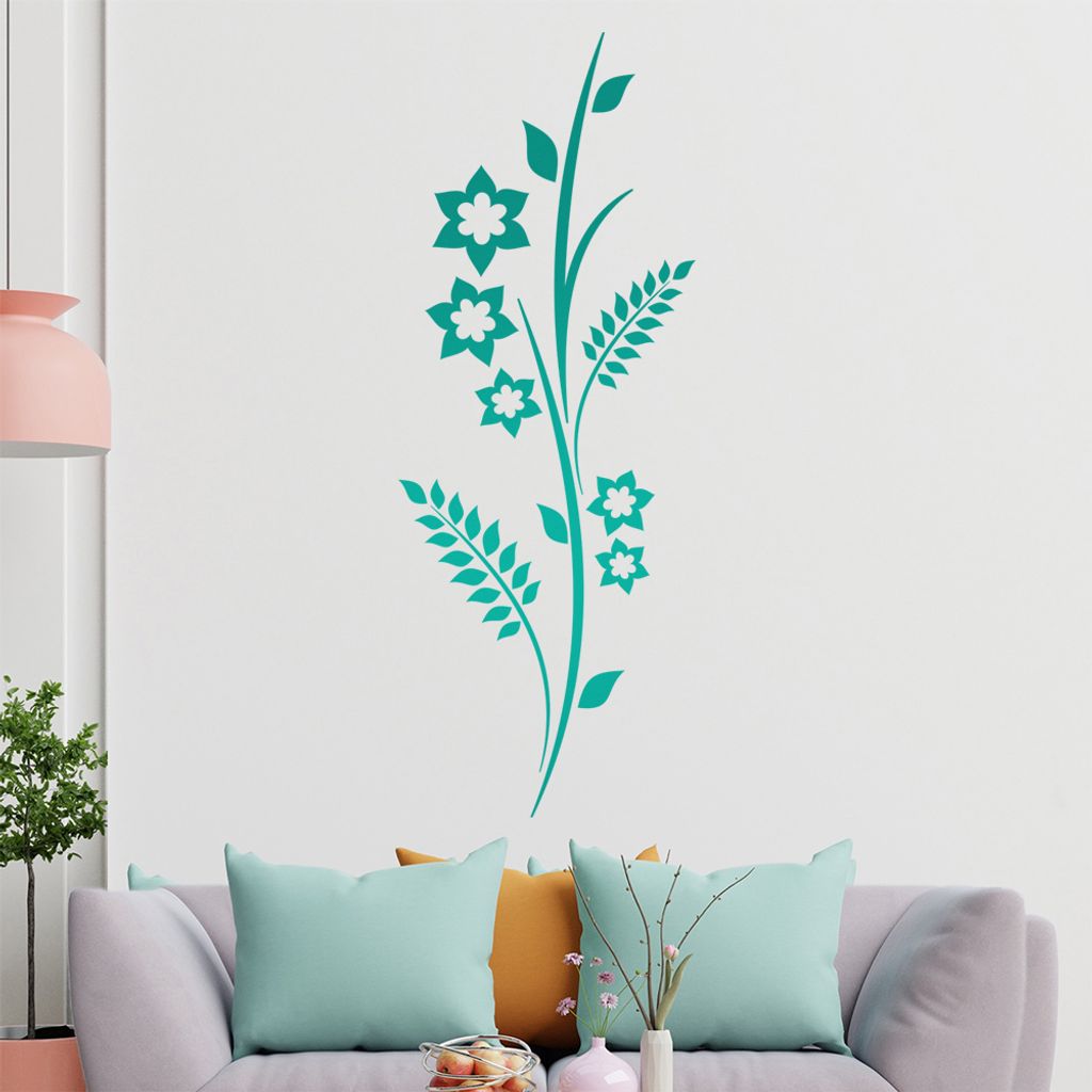 Stern - Blüte - Blume Wandtattoo in 6 Größen - Wandaufkleber Wall Sticker - Dekoration, Küche, Wohnzimmer, Schlafzimmer, Badezimmer