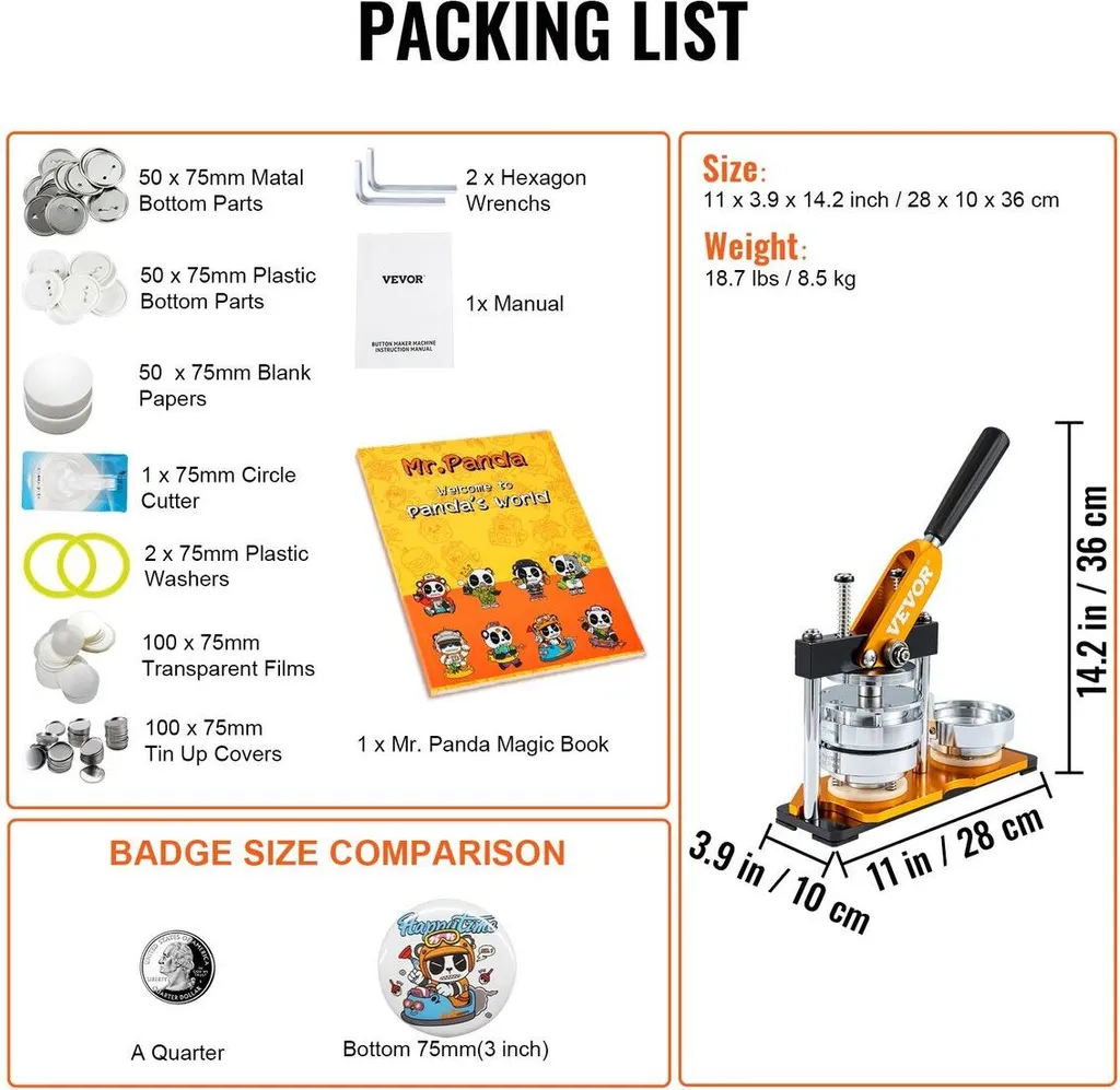 Machine à badges facile 75mm : solution complète pour vos cadeaux DIY