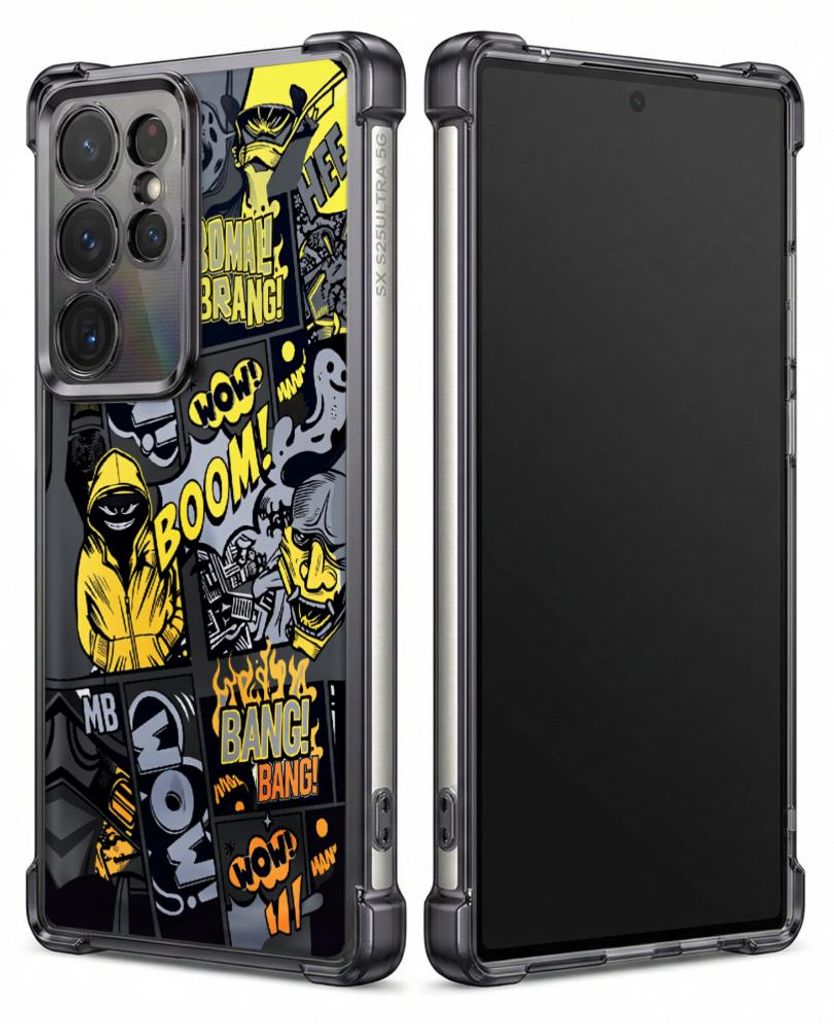 Personalisierte Hülle mit Bild für Samsung Galaxy S22 Ultra Elektroplattiert TPU Stoßdämpfer Handyhülle mit Graffiti-Kunstdesign im Comic-Stil