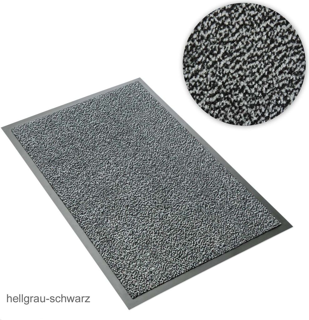 Schmutzfangmatte - Sauberlaufmatte hellgrau-schwarz meliert 120 x 180 cm