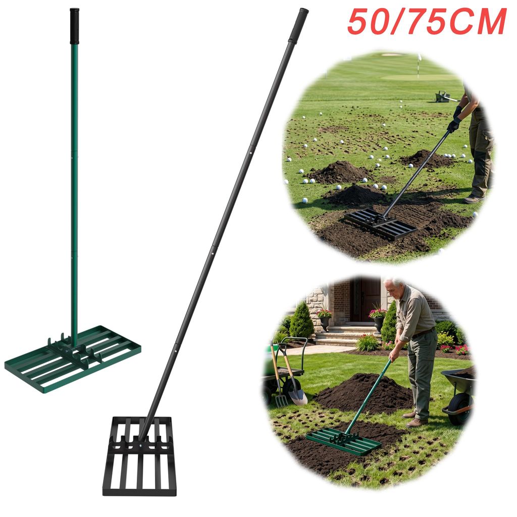 UISEBRT, râteau de jardin réglable pour pelouse, vert, Image du produit 