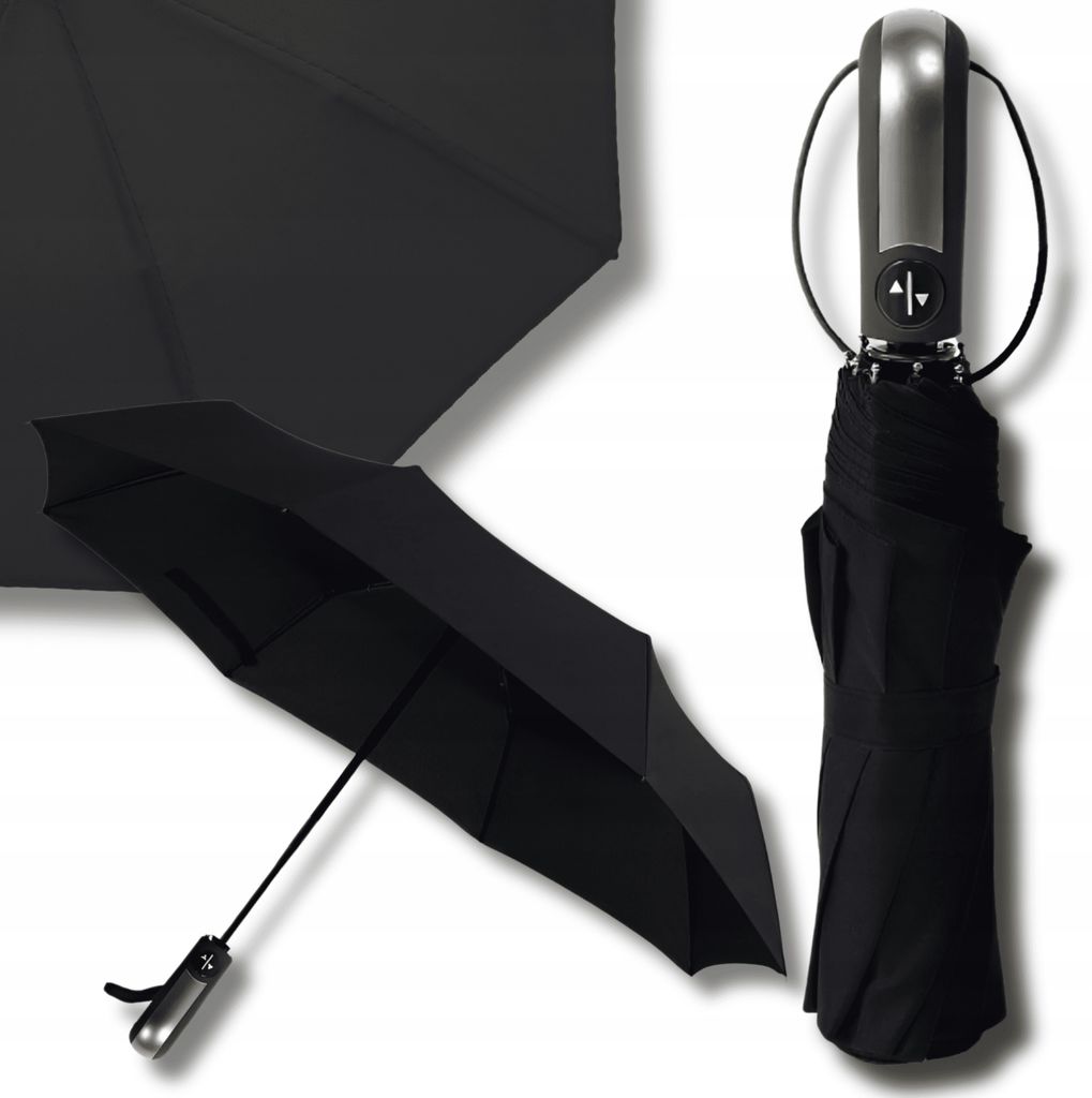 OMNA | Automatischer XL-Regenschirm - Faltbar - Schwarz - Windfest und langlebig - Ideal für jedes Wetter