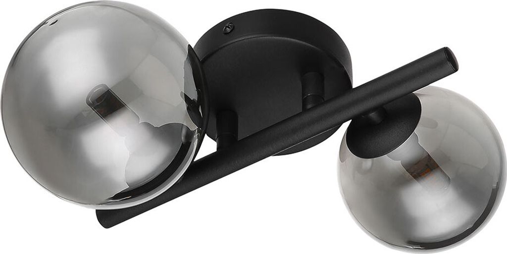 LED Wandleuchte, Metall, Glas, rauchfarben, H 12,5 cm
