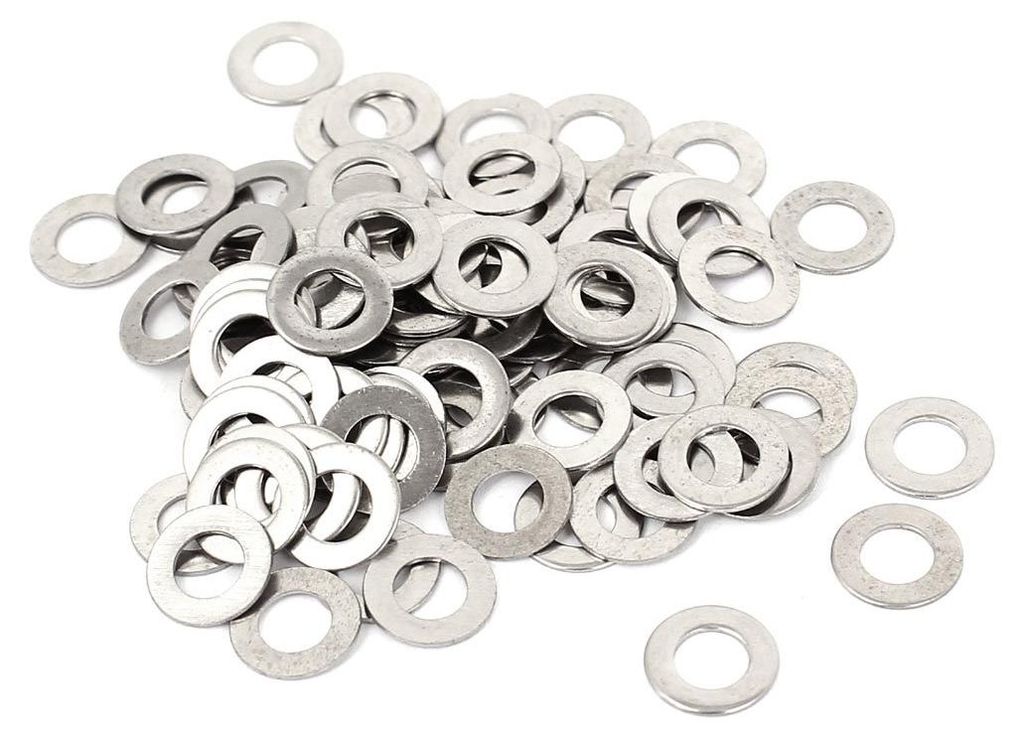 100 Stück metrische Unterlegscheiben aus Edelstahl M5x10mmx0,5mm, flache Unterlegscheiben für Schrauben und Bolzen