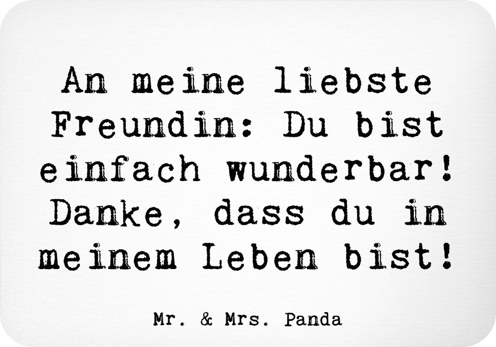 Mr. & Mrs. Panda magnet Spruch Liebste Freundin - Weiß - Geschenk, Aufmerksamkeit, Kühlschrankmagnet, Freundschaft, Notizhalter, küchenmagnet, W...
