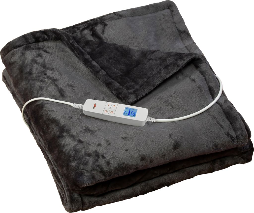 Grafner Heizdecke aus Plüsch 180 x 130 cm grau | Produktbild 