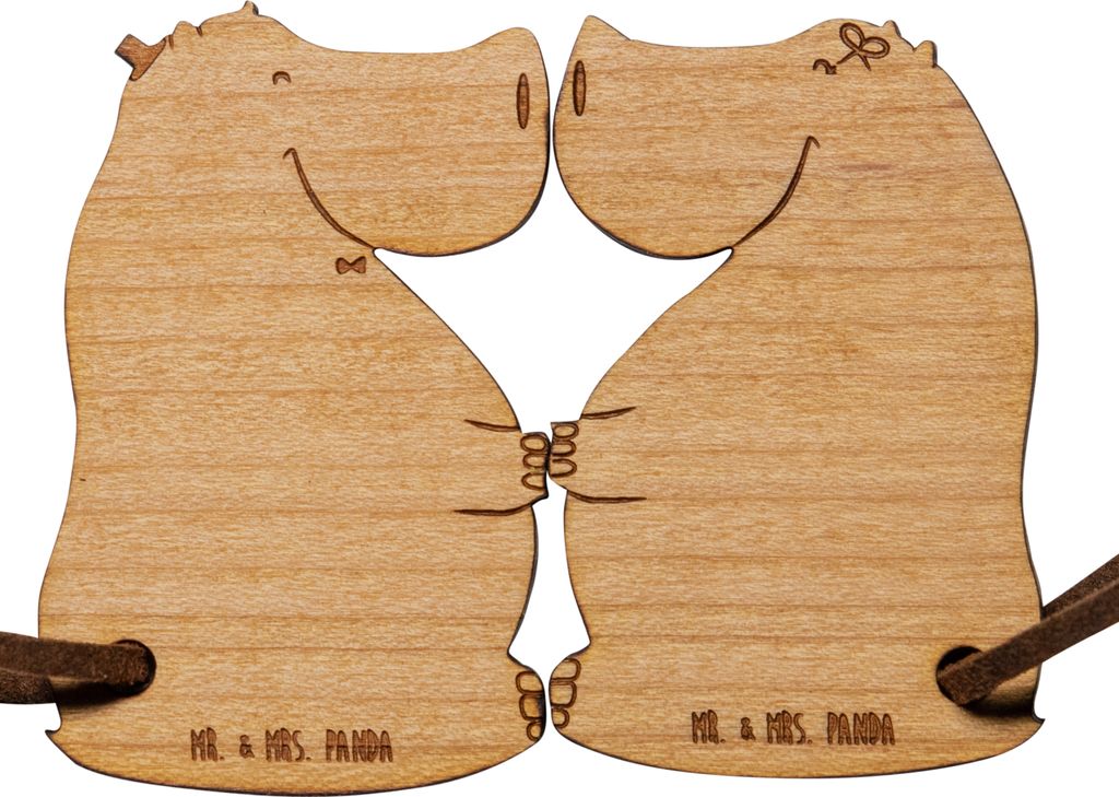 Mr. & Mrs. Panda Liebes Schlüsselanhänger Nilpferd Zweisamkeit - Geschenk, Freundin, Liebe, paar, Hochzeit, Freund, Pärchen, Partner, Paare