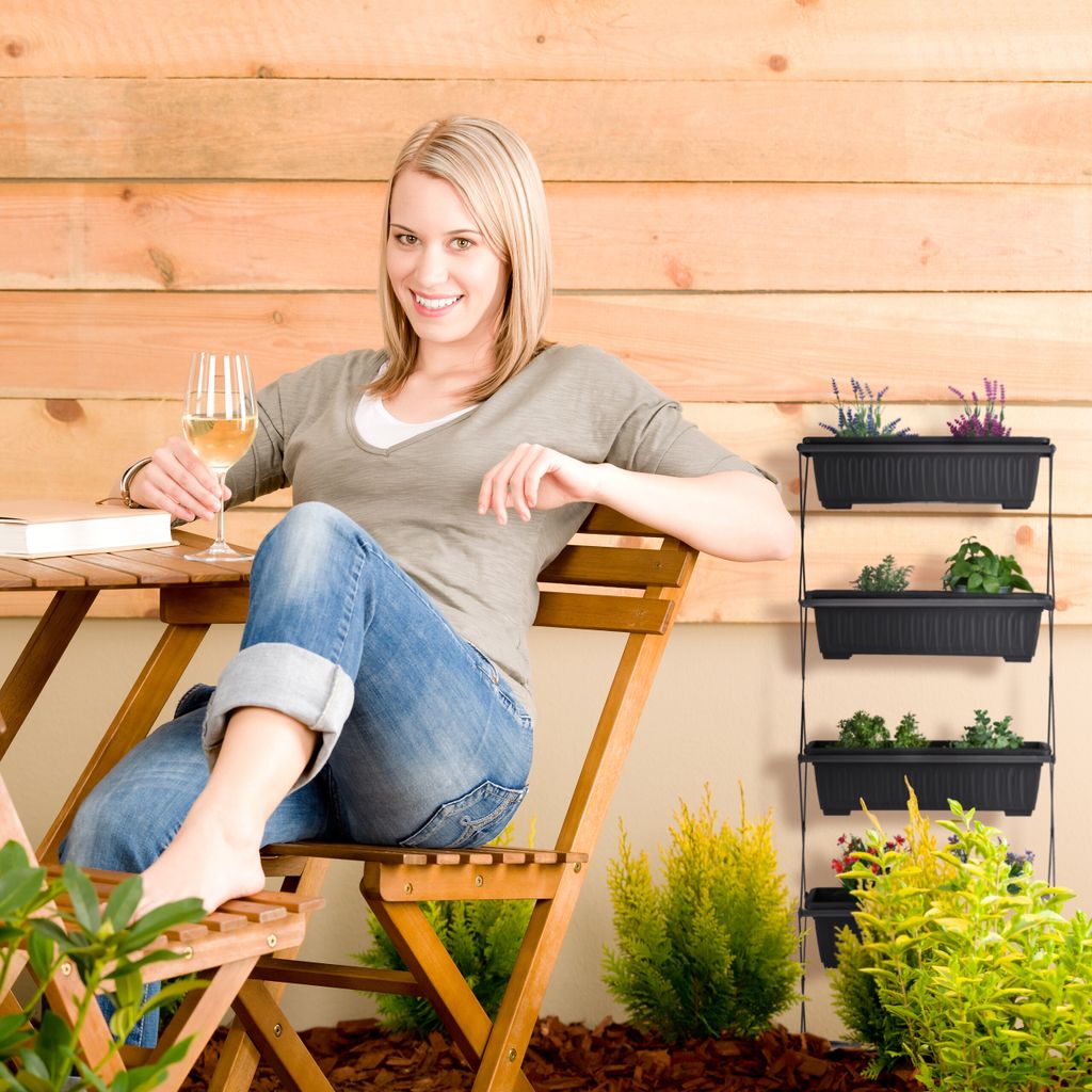 relaxdays Vertikalbeet mit 4 Etagen Produktbild 3