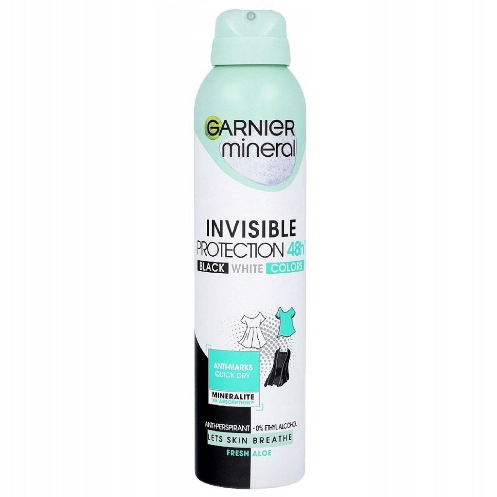 GARNIER Mineral Invisible Black White Colors Fresh Aloe DeoSpray 250ml