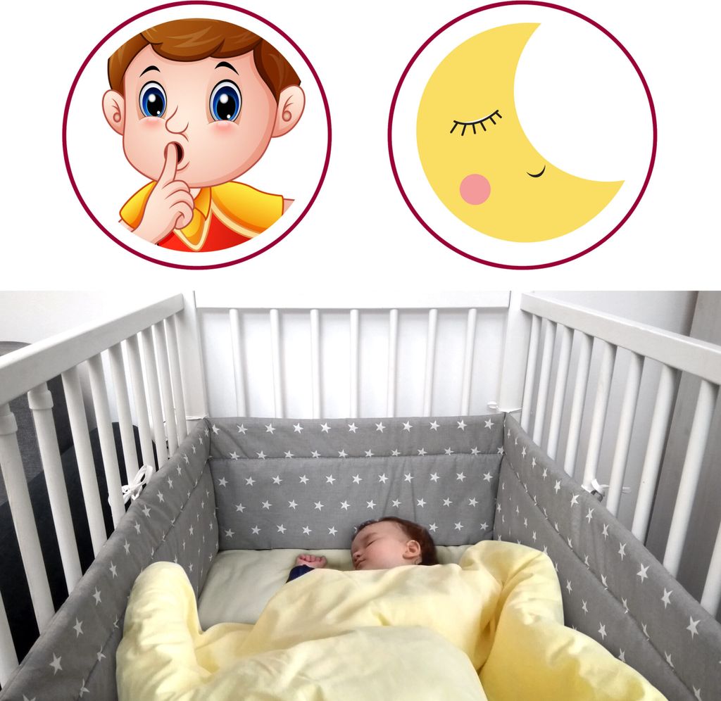 Amilian 180 cm Bettumrandung für Babybett - Beige Produktbild 3