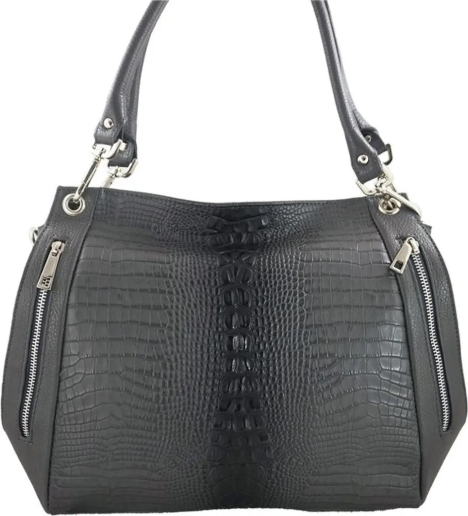 Barberini's Sacs 85828 - Sac à Main en Cuir Italien Noir pour Femme