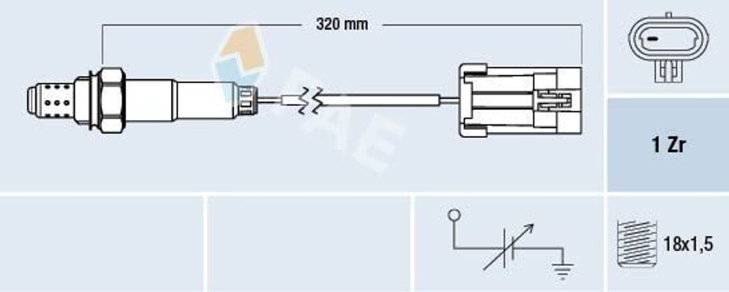 FAE Lambdasonde für OPEL Corsa B Schrägheck (S93) Astra F CC (T92) Astra F Caravan (T92) Astra F Limousine (T92) Tigra Coupe (S93) 77102