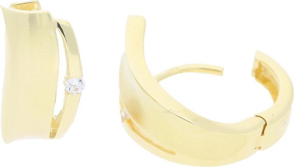 JuwelmaLux Creolen 925 Silber Zirkonia Gold plattiert JL20-06-0726